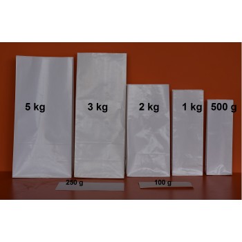 sachet blanc papier/pe pour100g 9x16 cm