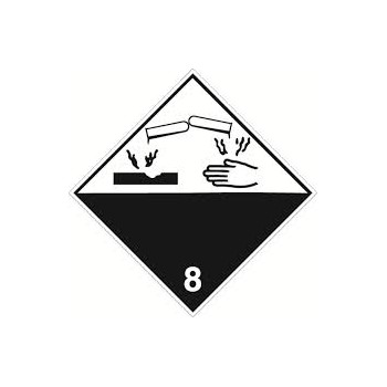 étiquette corrosif no 8 10x10cm