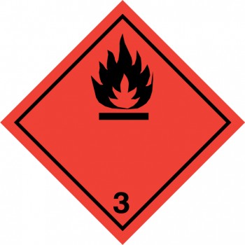 étiquette inflammable no 3 10x10cm